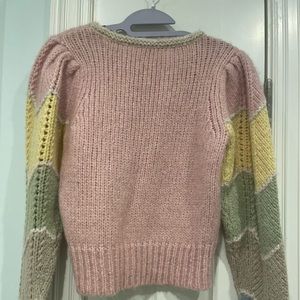 love shack pink multi wool sweater